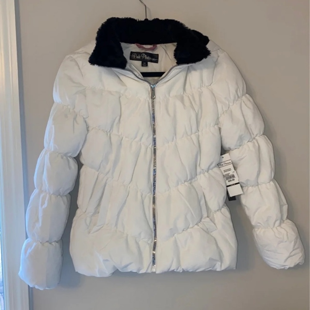 Women's Hooded Pink Platinum Puff Jacket